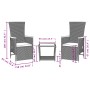 Set comedor de jardín 3 pzas con cojines ratán sintético negro de , Conjuntos de jardín - Ref: Foro24-3277543, Precio: 299,00...