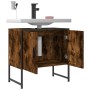 Armario lavabo baño madera ingeniería roble ahumado 60x33x60 cm de , Tocadores - Ref: Foro24-842458, Precio: 45,40 €, Descuen...