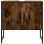 Armario lavabo baño madera ingeniería roble ahumado 60x33x60 cm de , Tocadores - Ref: Foro24-842458, Precio: 45,40 €, Descuen...