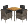 Set comedor de jardín 5 piezas con cojines ratán sintético gris de , Conjuntos de jardín - Ref: Foro24-3211873, Precio: 567,8...