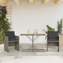 Sillas y mesita de jardín con cojines 3 piezas ratán PE gris de , Conjuntos de jardín - Ref: Foro24-365067, Precio: 175,09 €,...