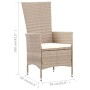 Set comedor de jardín 7 piezas y cojines ratán sintético beige de vidaXL, Conjuntos de jardín - Ref: Foro24-46040, Precio: 66...