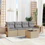 Juego de sofás jardín con cojines 5 pzas ratán sintético beige de , Conjuntos de jardín - Ref: Foro24-3219888, Precio: 312,17...