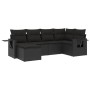 Set de sofás de jardín 6 piezas y cojines ratán sintético negro de , Conjuntos de jardín - Ref: Foro24-3220454, Precio: 380,9...