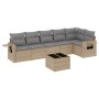 Set sofás de jardín 7 piezas y cojines ratán sintético beige de , Conjuntos de jardín - Ref: Foro24-3220198, Precio: 444,82 €...