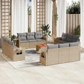 Garden sofa set with cushions 13 pieces beige synthetic rattan by , Modular outdoor sofas - Ref: Foro24-3224498, Price: 922,1...