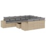 Set de sofás de jardín 11pzas con cojines ratán sintético beige de , Conjuntos de jardín - Ref: Foro24-3255436, Precio: 698,6...