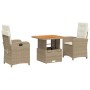 Set comedor de jardín 3 pzas con cojines ratán sintético beige de , Conjuntos de jardín - Ref: Foro24-3277349, Precio: 334,70...