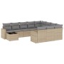 Set de sofás de jardín 11pzas con cojines ratán sintético beige de , Conjuntos de jardín - Ref: Foro24-3219519, Precio: 684,5...