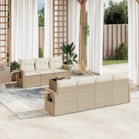 Juego de sofás de jardín con cojines beige 8 pzas ratán PE de , Conjuntos de jardín - Ref: Foro24-3219927, Precio: 530,59 €, ...