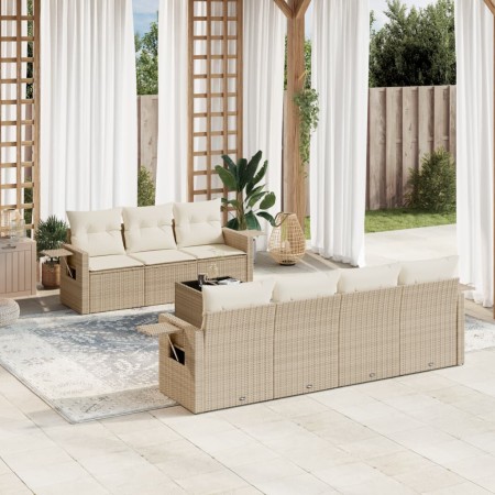 Juego de sofás de jardín con cojines beige 8 pzas ratán PE de , Conjuntos de jardín - Ref: Foro24-3219927, Precio: 530,59 €, ...