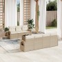 Juego de sofás de jardín con cojines beige 8 pzas ratán PE de , Conjuntos de jardín - Ref: Foro24-3219927, Precio: 530,59 €, ...