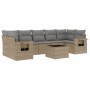 Juego de sofás de jardín con cojines beige 8 pzas ratán PE de , Conjuntos de jardín - Ref: Foro24-3219938, Precio: 522,93 €, ...