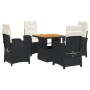 Set de muebles jardín 5 pzas con cojines ratán sintético negro de , Conjuntos de jardín - Ref: Foro24-3277314, Precio: 516,04...
