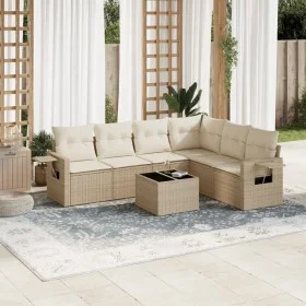 Set sofás de jardín 7 piezas y cojines ratán sintético beige de , Conjuntos de jardín - Ref: Foro24-3220217, Precio: 477,01 €...