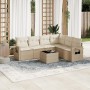 Set sofás de jardín 7 piezas y cojines ratán sintético beige de , Conjuntos de jardín - Ref: Foro24-3220217, Precio: 458,21 €...