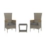 Set comedor de jardín 3 piezas con cojines ratán sintético gris de , Conjuntos de jardín - Ref: Foro24-3277562, Precio: 204,8...