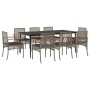 Set comedor jardín 9 pzas y cojines ratán sintético gris de , Conjuntos de jardín - Ref: Foro24-3213616, Precio: 654,38 €, De...