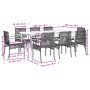 Set de comedor de jardín 9 pzas y cojines ratán sintético negro de , Conjuntos de jardín - Ref: Foro24-3213602, Precio: 641,4...