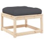 Taburete de jardín con cojín madera maciza de pino de , Sofás de exterior - Ref: Foro24-844699, Precio: 52,89 €, Descuento: %