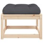 Taburete de jardín con cojín madera maciza de pino de , Sofás de exterior - Ref: Foro24-844699, Precio: 52,89 €, Descuento: %
