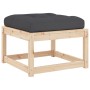 Taburete de jardín con cojín madera maciza de pino de , Sofás de exterior - Ref: Foro24-844699, Precio: 52,89 €, Descuento: %