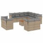 Juego de sofás jardín con cojines beige mezcla 12 pzas ratán PE de , Conjuntos de jardín - Ref: Foro24-3256276, Precio: 869,7...