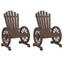 Sillones de jardín Adirondack 2 uds madera maciza de abeto de , Sillas de jardín - Ref: Foro24-365092, Precio: 203,69 €, Desc...
