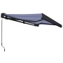 Toldo de carrete manual azul y blanco 350x250 cm de , Toldos - Ref: Foro24-3052701, Precio: 561,21 €, Descuento: %