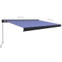 Toldo de carrete manual azul y blanco 350x250 cm de , Toldos - Ref: Foro24-3052701, Precio: 561,21 €, Descuento: %