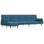 Sofá cama en forma de L terciopelo azul 271x140x70 cm de , Sofás - Ref: Foro24-3157220, Precio: 491,59 €, Descuento: %