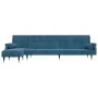 Sofá cama en forma de L terciopelo azul 271x140x70 cm de , Sofás - Ref: Foro24-3157220, Precio: 491,59 €, Descuento: %