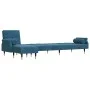 Sofá cama en forma de L terciopelo azul 271x140x70 cm de , Sofás - Ref: Foro24-3157220, Precio: 491,59 €, Descuento: %