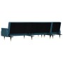 Sofá cama en forma de L terciopelo azul 271x140x70 cm de , Sofás - Ref: Foro24-3157220, Precio: 472,11 €, Descuento: %