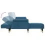 Sofá cama en forma de L terciopelo azul 271x140x70 cm de , Sofás - Ref: Foro24-3157220, Precio: 491,59 €, Descuento: %