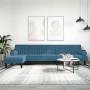 Sofá cama en forma de L terciopelo azul 260x140x70 cm de , Sofás - Ref: Foro24-3157241, Precio: 415,32 €, Descuento: %