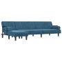 Sofá cama en forma de L terciopelo azul 260x140x70 cm de , Sofás - Ref: Foro24-3157241, Precio: 415,32 €, Descuento: %