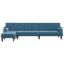 Sofá cama en forma de L terciopelo azul 260x140x70 cm de , Sofás - Ref: Foro24-3157241, Precio: 413,49 €, Descuento: %