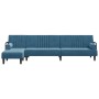 Sofá cama en forma de L terciopelo azul 260x140x70 cm de , Sofás - Ref: Foro24-3157241, Precio: 415,32 €, Descuento: %