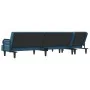 Sofá cama en forma de L terciopelo azul 260x140x70 cm de , Sofás - Ref: Foro24-3157241, Precio: 413,49 €, Descuento: %