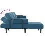 Sofá cama en forma de L terciopelo azul 260x140x70 cm de , Sofás - Ref: Foro24-3157241, Precio: 413,49 €, Descuento: %