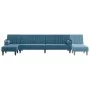 Sofá cama en forma de L terciopelo azul 260x140x70 cm de , Sofás - Ref: Foro24-3157241, Precio: 413,49 €, Descuento: %