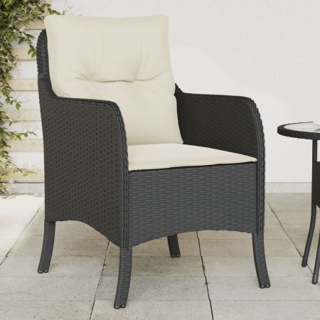 Sillones de jardín con cojines 2 uds ratán sintético negro de , Sillas de jardín - Ref: Foro24-365144, Precio: 193,78 €, Desc...