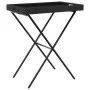 Mesa con bandeja plegable ratán sintético negro 65x40x75 cm de , Mesas de jardín - Ref: Foro24-365127, Precio: 46,20 €, Descu...