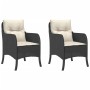 Sillones de jardín con cojines 2 uds ratán sintético negro de , Sillas de jardín - Ref: Foro24-365144, Precio: 193,78 €, Desc...