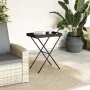 Mesa con bandeja plegable ratán sintético negro 65x40x75 cm de , Mesas de jardín - Ref: Foro24-365127, Precio: 46,20 €, Descu...