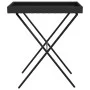 Mesa con bandeja plegable ratán sintético negro 65x40x75 cm de , Mesas de jardín - Ref: Foro24-365127, Precio: 46,20 €, Descu...