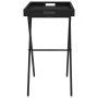 Mesa con bandeja plegable ratán sintético negro 65x40x75 cm de , Mesas de jardín - Ref: Foro24-365127, Precio: 46,20 €, Descu...