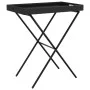 Mesa con bandeja plegable ratán sintético negro 65x40x75 cm de , Mesas de jardín - Ref: Foro24-365127, Precio: 46,20 €, Descu...