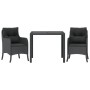 Set comedor de jardín 3 pzas con cojines ratán sintético negro de , Conjuntos de jardín - Ref: Foro24-3211848, Precio: 297,58...